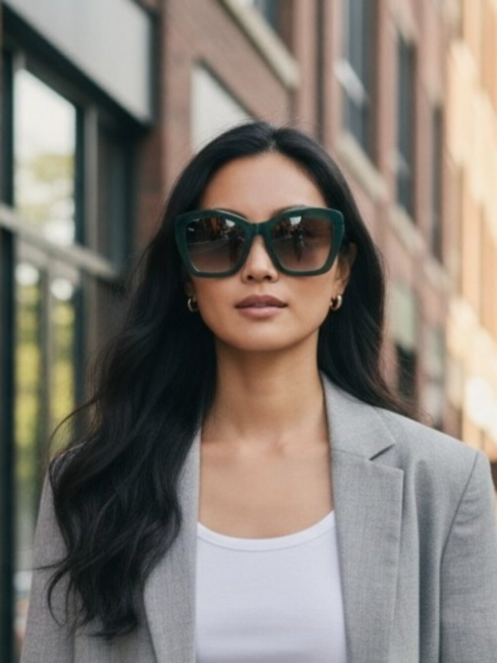 Etro Dark Green Oversized Square Sunglasses